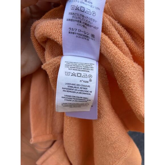 Polo Ralph Lauren Sweater Mens Medium Orange Crewneck Pullover Pony Logo Classic - Picture 8 of 10